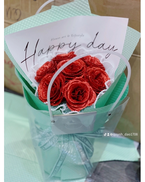 Bó hoa Hồng đỏ đơn giản