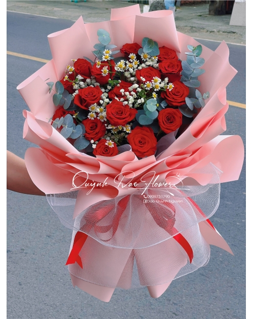 Bó hoa hồng đỏ thuận giao 