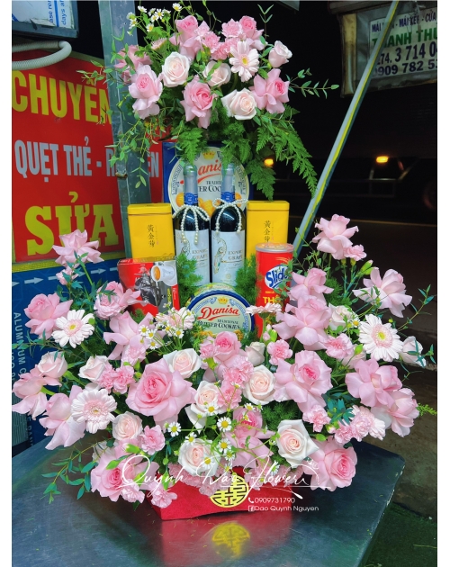 Mâm dạm ngõ tone Hồng to đẹp 