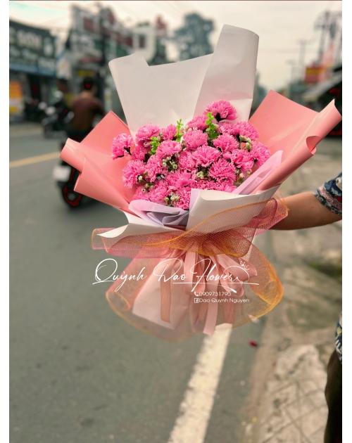 Bó hoa sáp phăng tone Hồng 