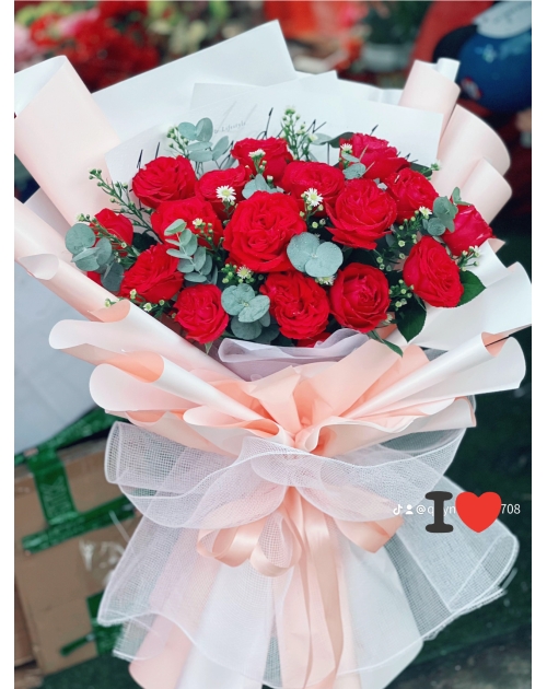 Bó hoa Hồng ohara đỏ tặng đối tác 