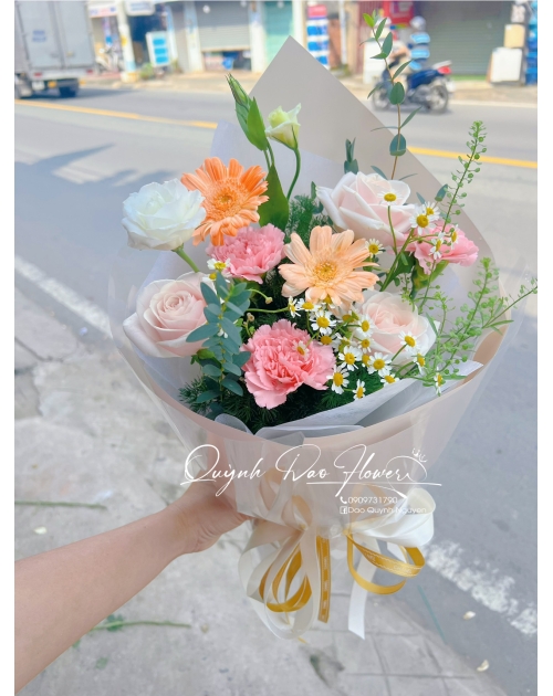 Bó hoa mix tone cam thủ Đức 