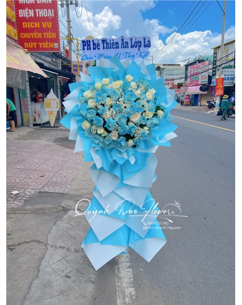 Kệ khai trương xanh dương ,chúc mừng tổng kết, khai mạc 