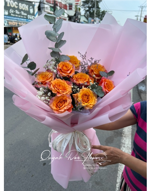 Bó hoa hồng cam tại Dĩ An