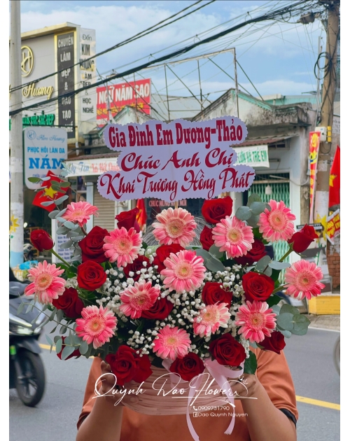 Giỏ hoa đồng tiền 