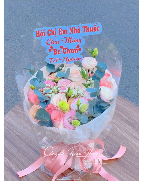 Bó hoa  tone Hồng kiểu Hàn