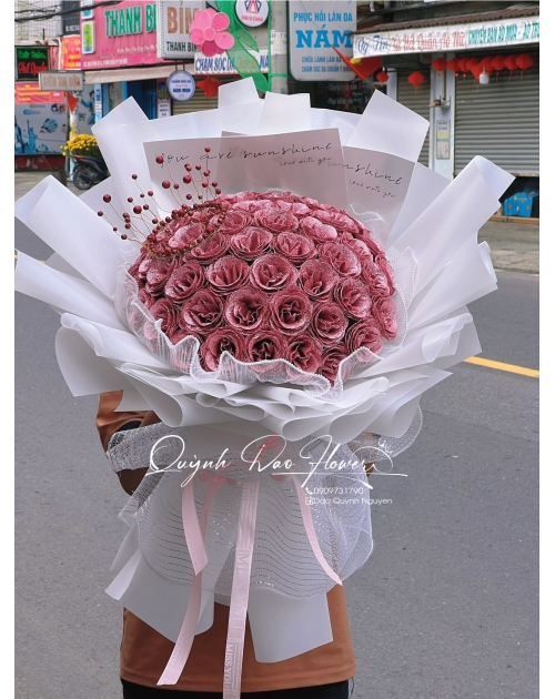 Bó hoa sáp hồng nu