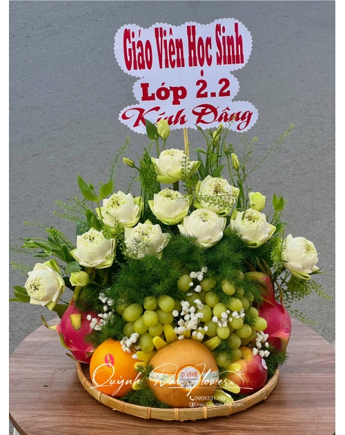 Mâm trái cây hoa sen dâng tổ nghiệp, dâng hương 