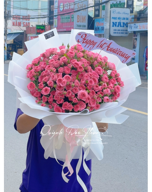 Bó hoa hồng baby Sofia màu hồng 