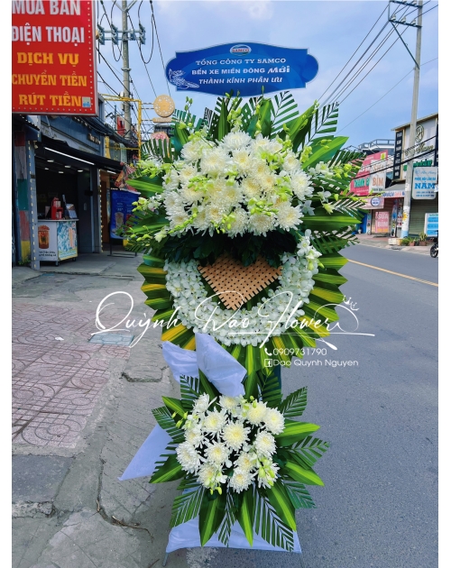 Kệ viếng truyền thống cúc trắng 