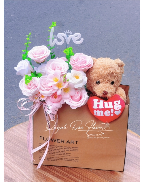 Box hoa gấu teddy