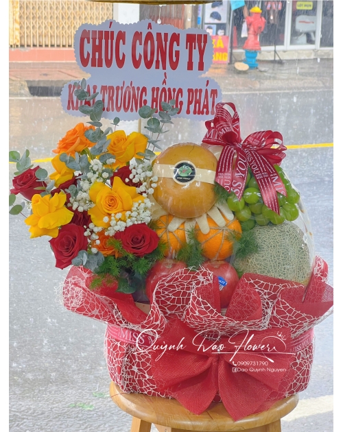 Giỏ trái cây tặng khai trương công ty