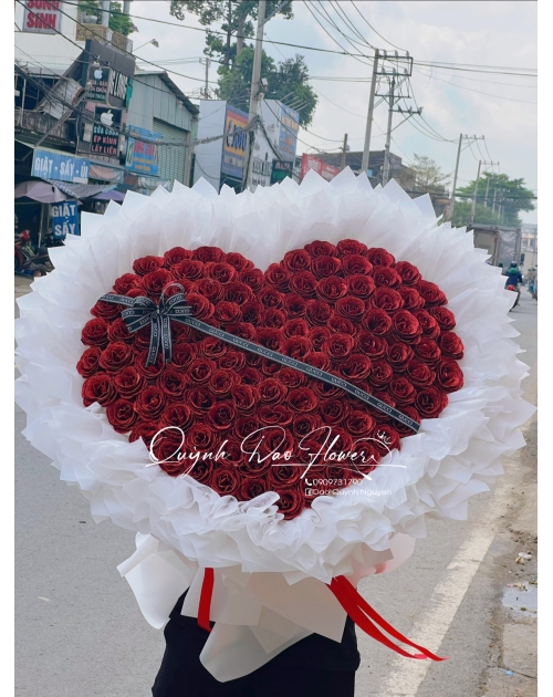 Bó hoa trái tim 99 bông thuận an 