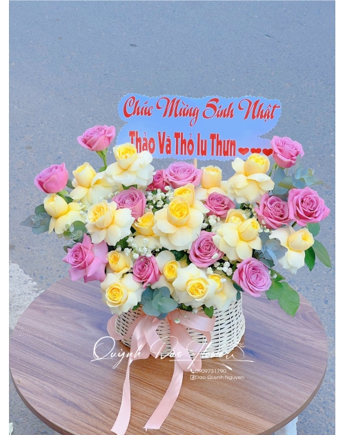 Giỏ hoa mừng sinh Nhật mẹ