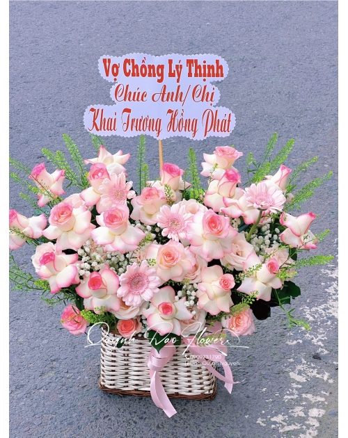 Giỏ hoa song hỷ thủ Đức 