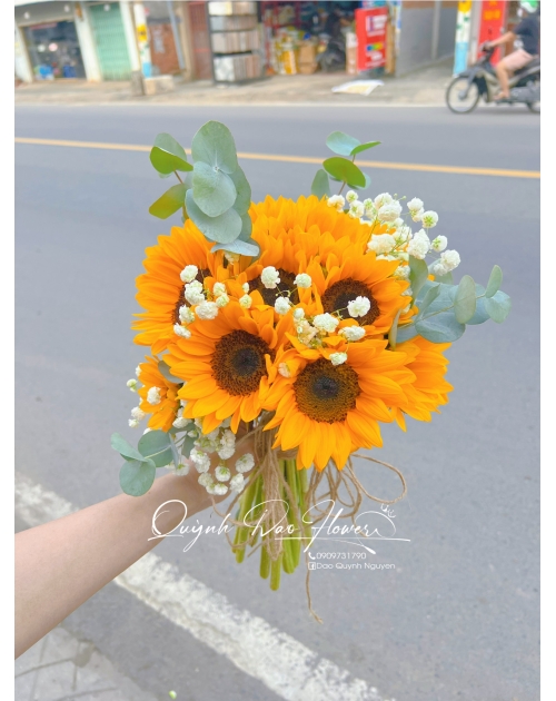 Bó hoa cưới hướng dương 