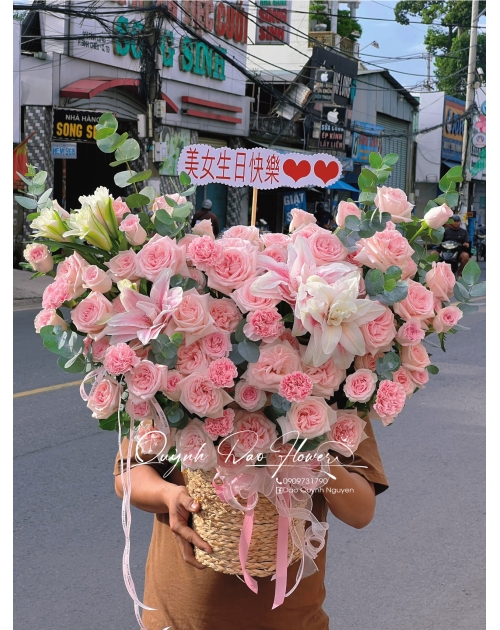 Giỏ hoa to ly kép 