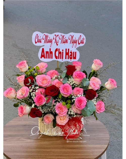 Giỏ hoa  sinh nhật tặng chị