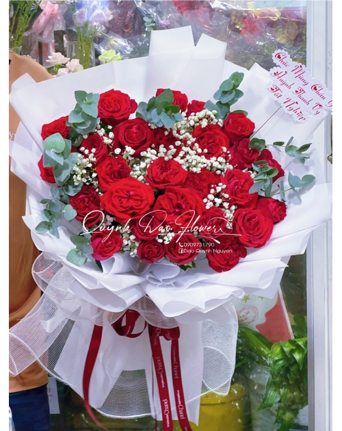 Bó hoa hồng đỏ ohara hóc nôn