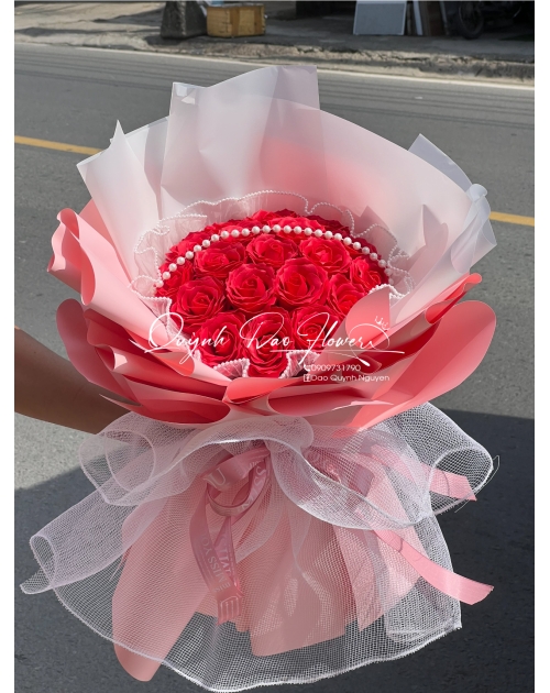 Bó hoa sáp đỏ cao cấp 