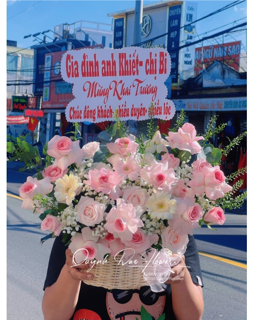 Giỏ hoa khai trương quận gò vấp 