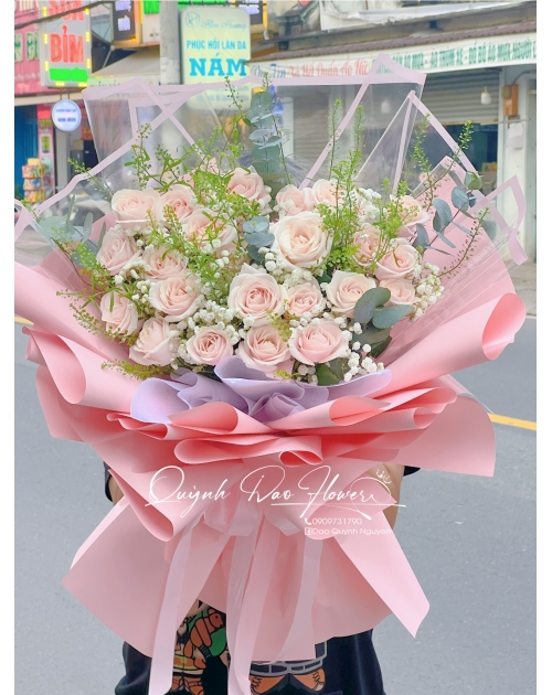 Bó hoa hồng kem thuận an