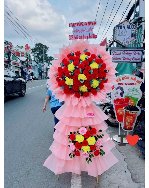 Kệ khai trương hoa lụa, hoa giả 