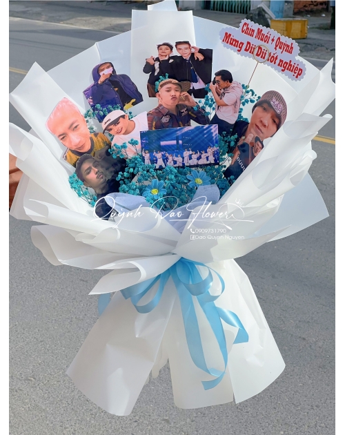Bó hoa kèm ảnh