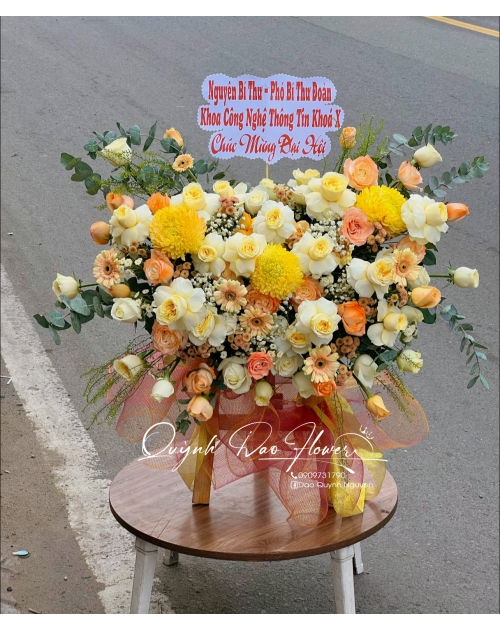 Kệ khai Trương mini Tone vàng 