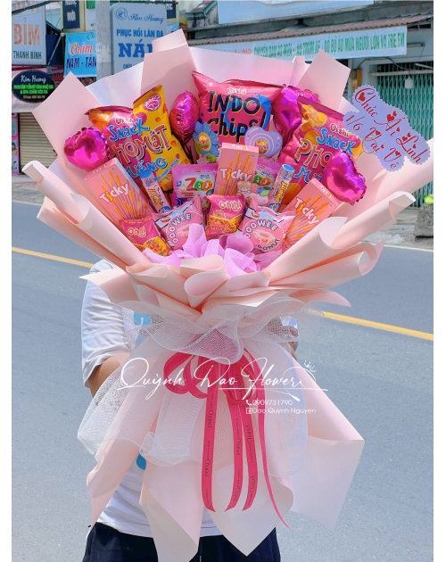 Bó hoa bánh kẹo tặng sinh nhật 