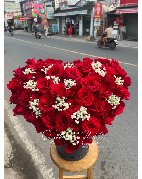 Hộp hoa trái tim 8/3