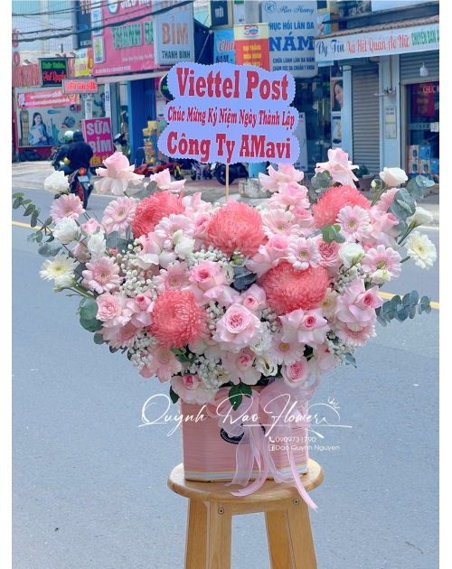 Giỏ hoa Tone hồng khổng lồ