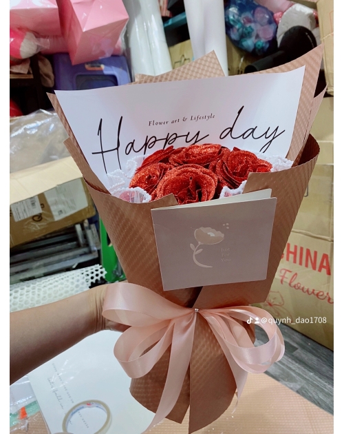 Bó hoa Hồng đỏ đơn giản