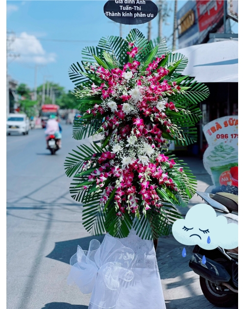 Kệ viếng lan tím 2 tầng