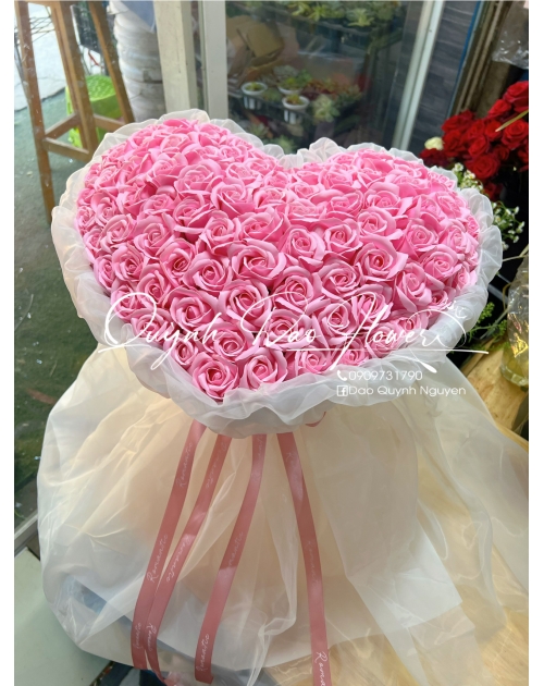 Bó hoa sáp Hồng trái tim 