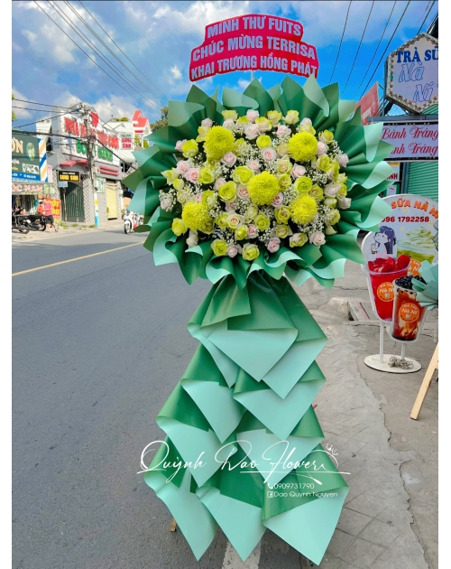 Kệ khai trương màu xanh lá