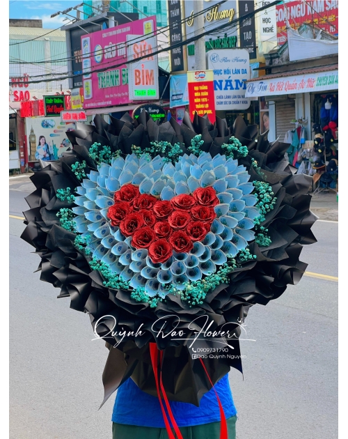 Bó hoa tiền 100 tờ 20k