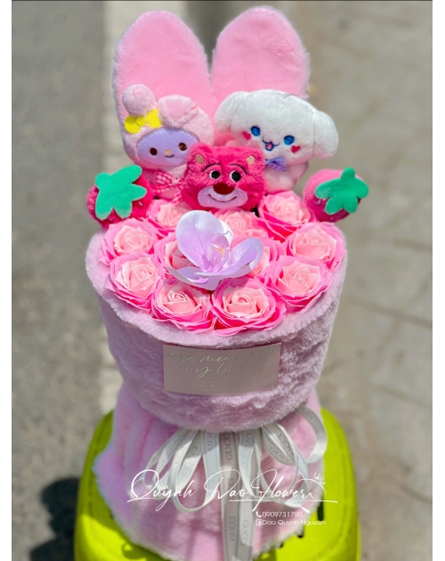 Bó hoa mix gấu