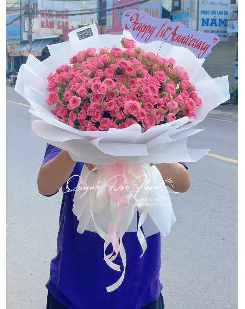 Bó hoa hồng baby Sofia màu hồng 