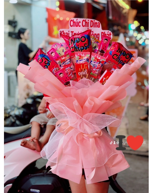 Hoa Bánh Kẹo tone hong Dễ Thương cho bé gái