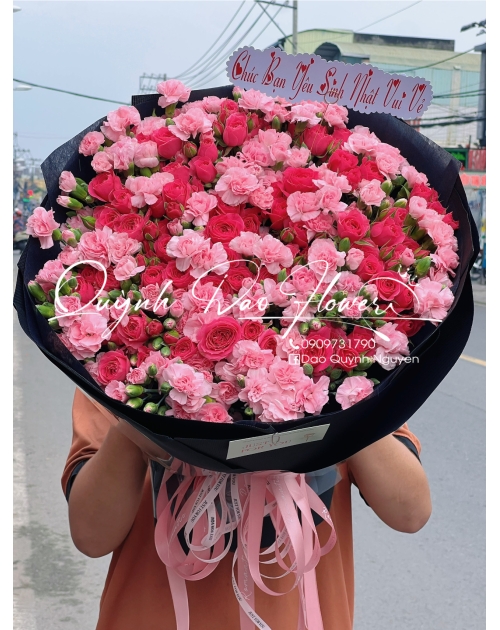 Bó hoa sophia mix Cẩm chướng khổng lồ