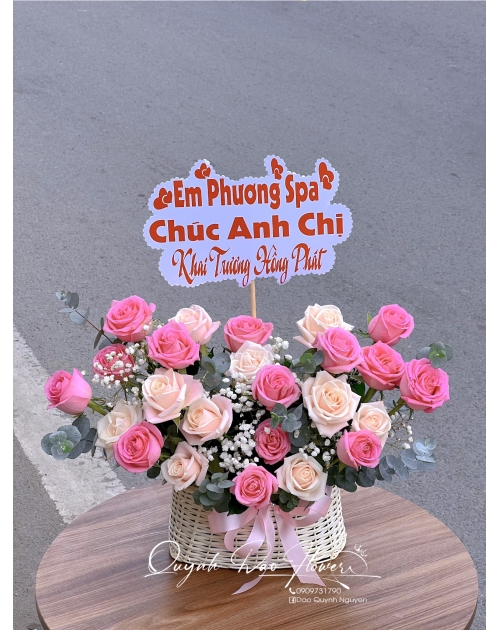 Giỏ hoa khai trương xinh
