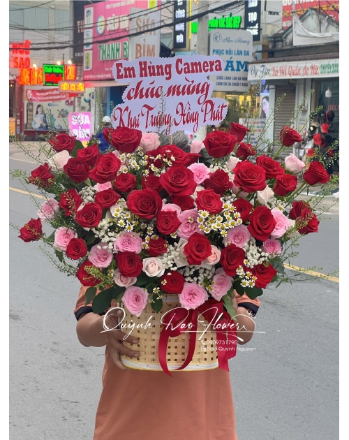 Giỏ hoa tươi tam bình 