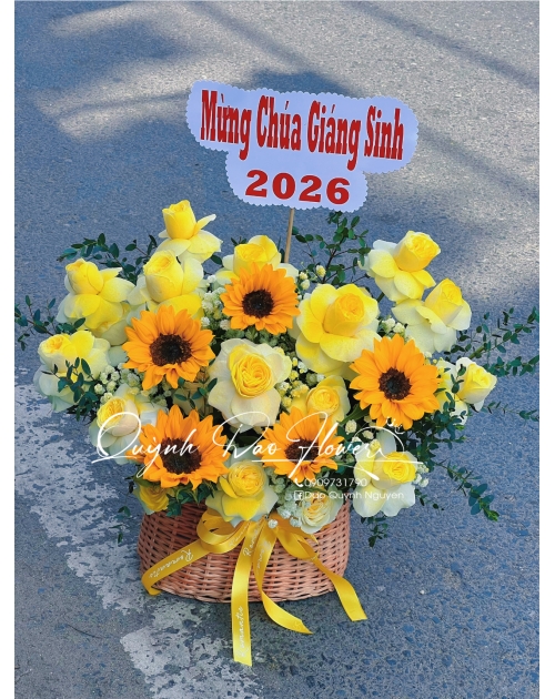 Giỏ hoa hướng dương  thủ Đức 