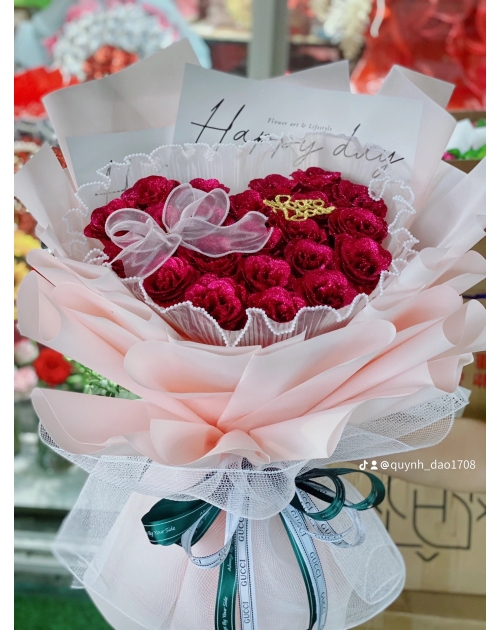 Bó hoa trái tim tặng người thương 