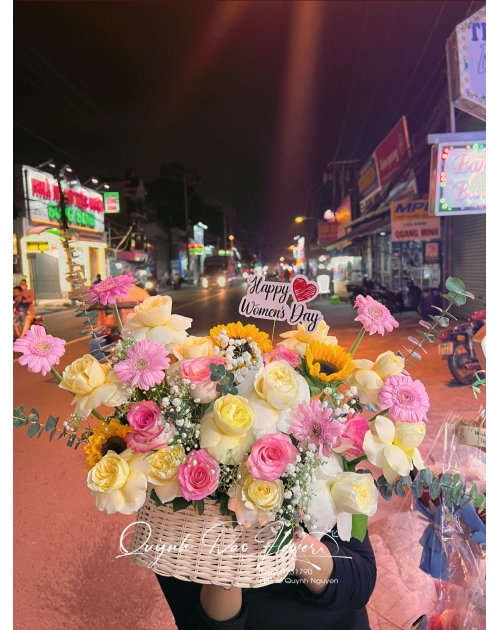 Giỏ hoa xinh tặng bạn 