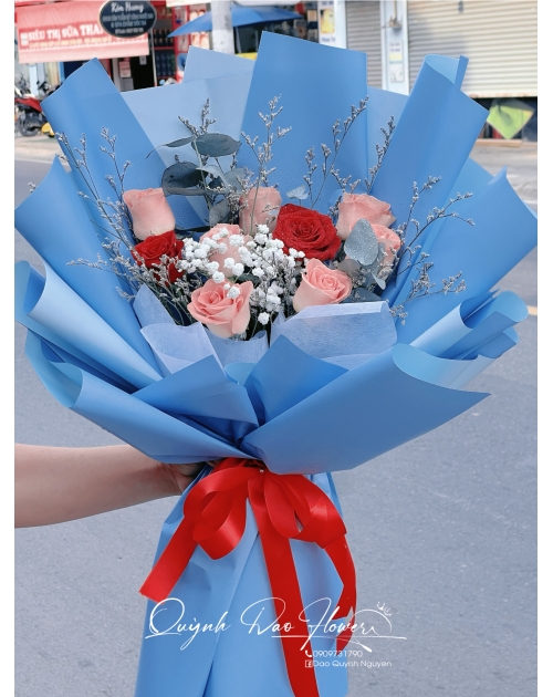Bó hoa xanh dương 