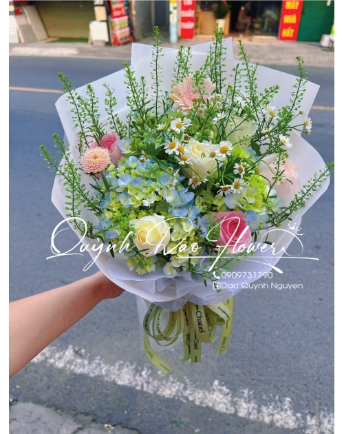 Hoa Cẩm Tú cầu mix tone Hồng 