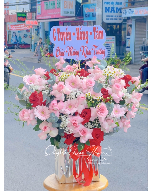 Giỏ hoa hồng khai trương Thuận Giao