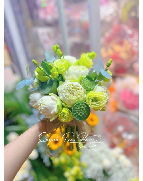 Bó hoa cưới hoa sen tại bình dương 